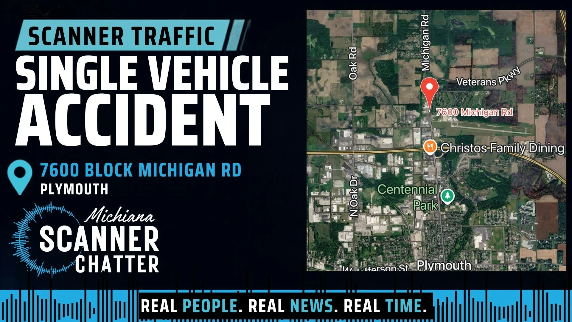 Location map for Single Vehicle Accident