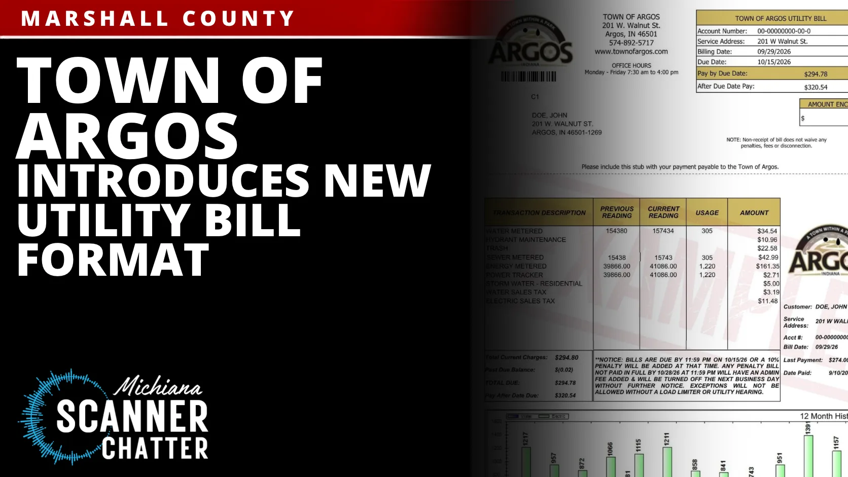 Town Of Argos Introduces New Utility Bill Format