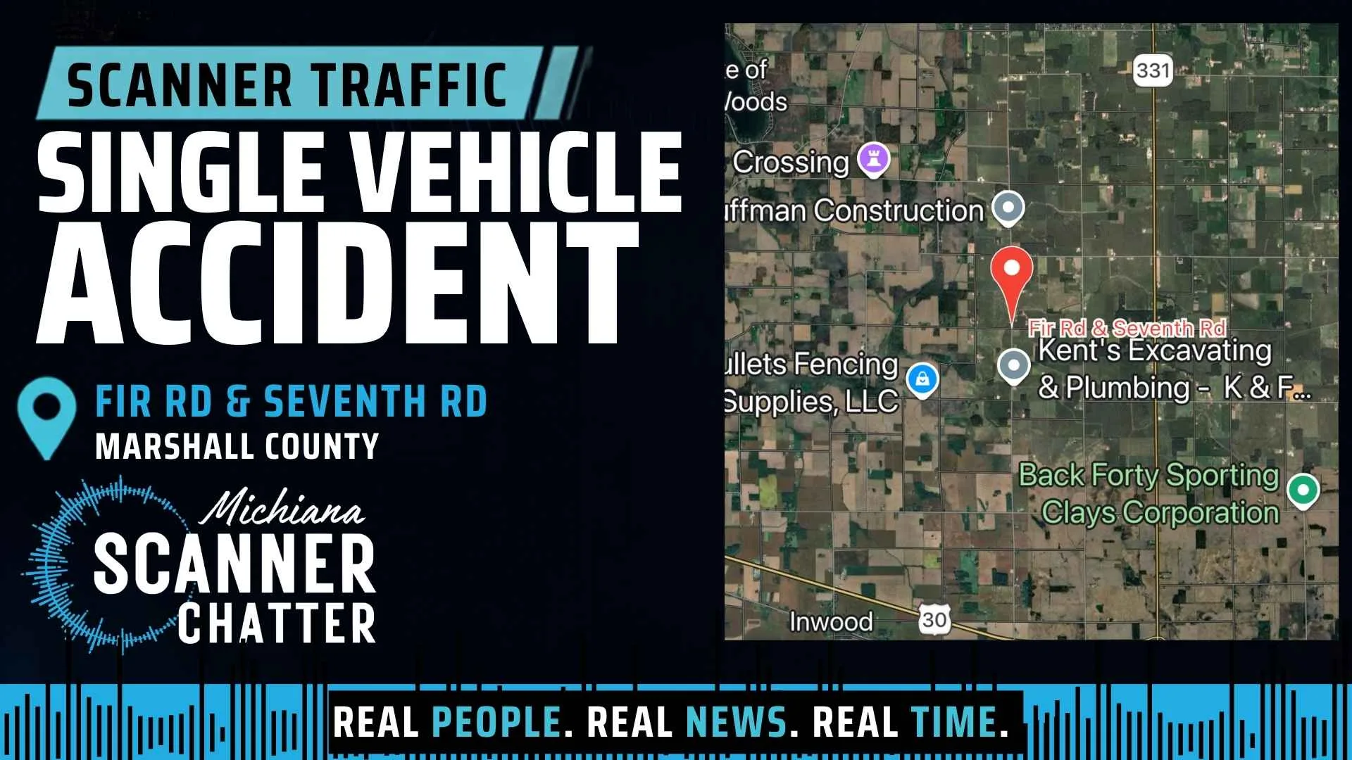 Location map for Single Vehicle Accident