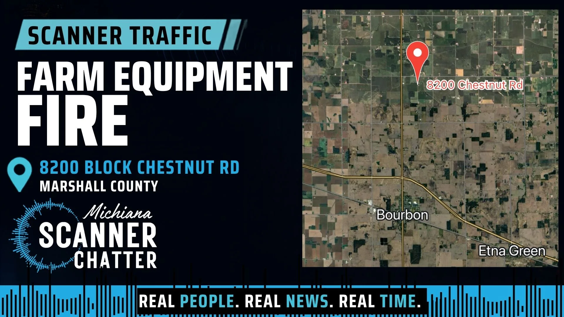 Location map for Farm Equipment Fire