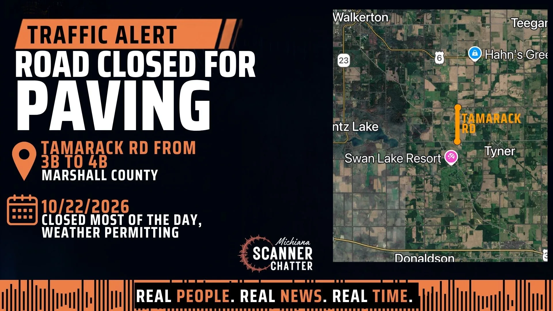 Location map for Road Closed for Paving