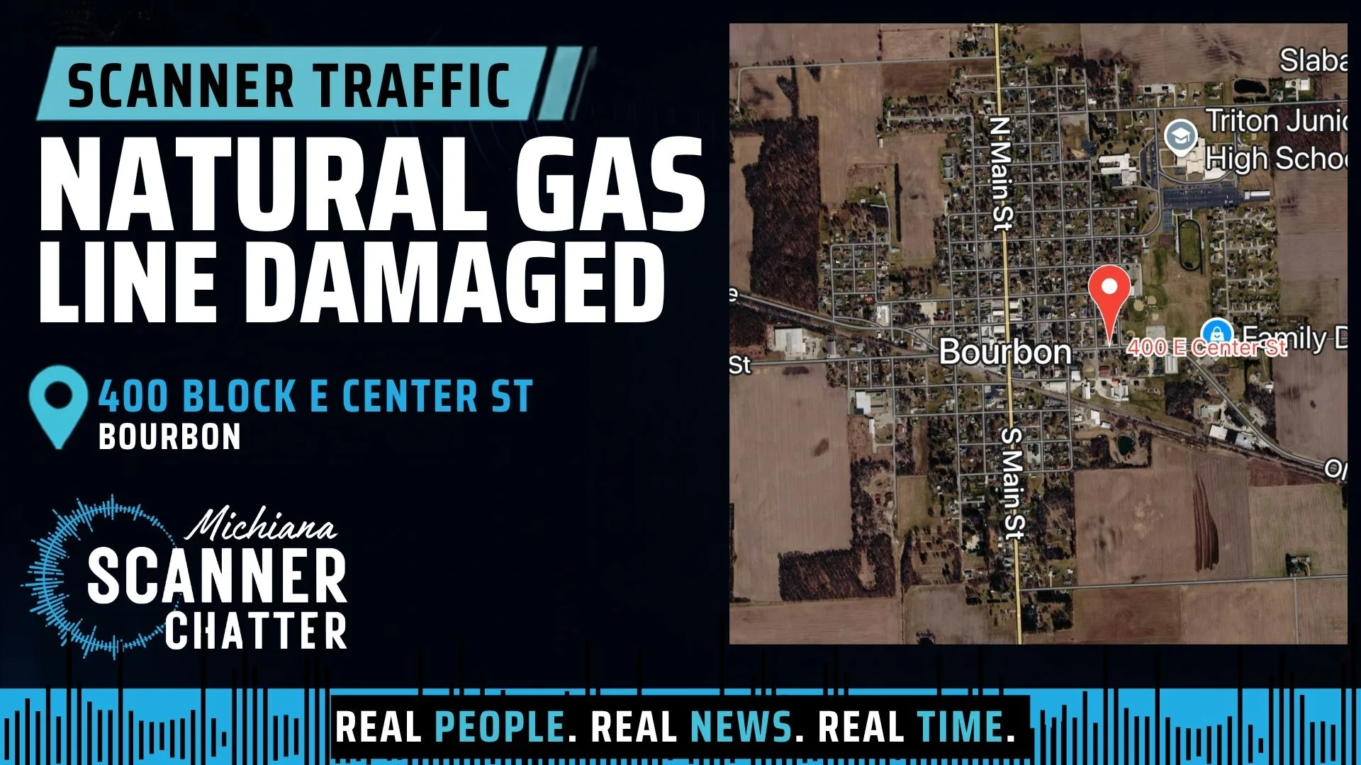 Location map for Natural Gas Line Damaged